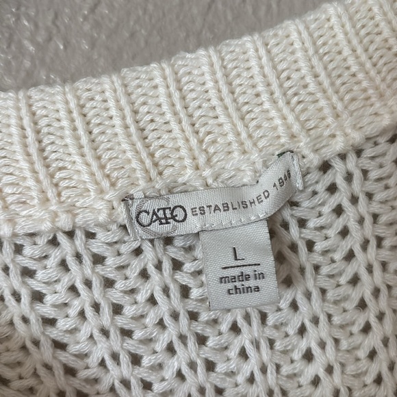 Women’s Cato Sweater Cream with Silver Sequins, Large - Picture 4 of 7